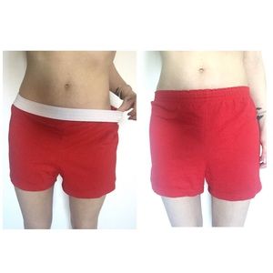 Bright red cotton shorts