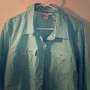 Mint green button up NWT