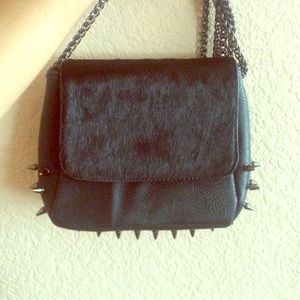 Black studded side purse