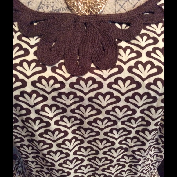 Studio M- Pretty 100% Cotton Brown and Bg Sundress - Picture 4 of 4