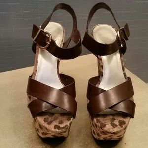Leopard Wedge Heels