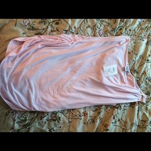 One shoulder light pink top