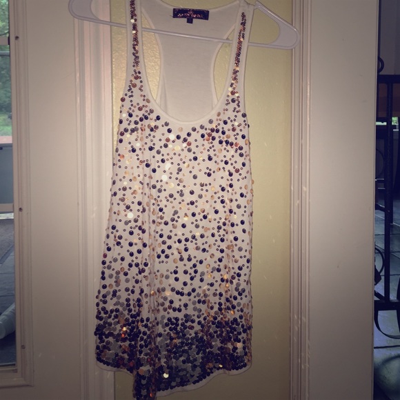 White tank with sequins