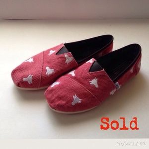 SOLD---- Rare TOMS+ Bull Embroidered Canvas