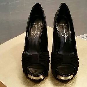 Black Open Toe Heels