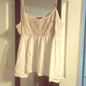 White tank w lace chest