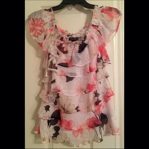 White House Black Market Floral Blouse