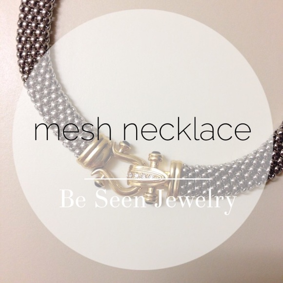 🌿• mesh necklace with ornate clasp •