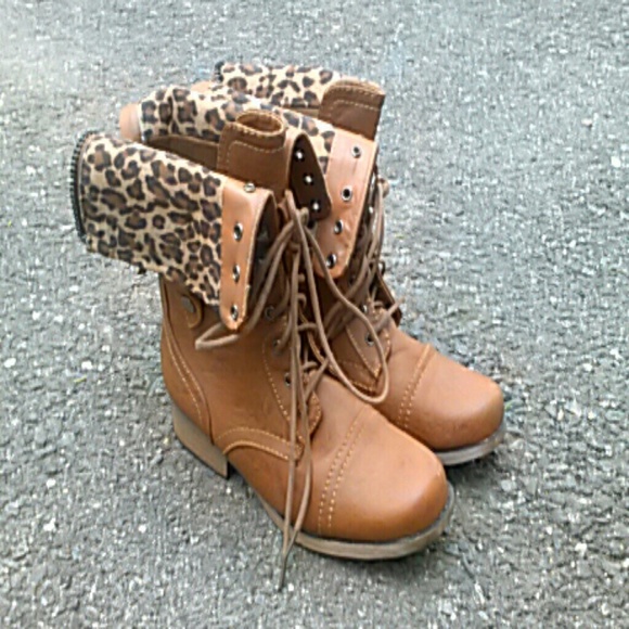 Charlotte Russe cheetah combat boot