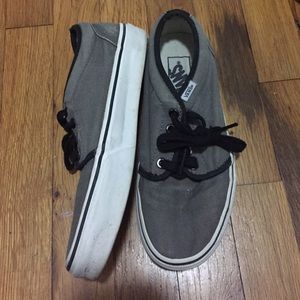 Gray and black vans