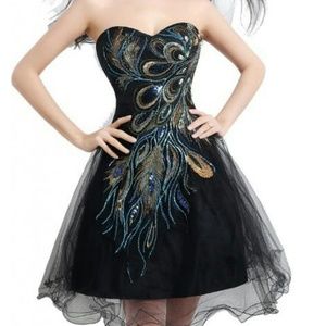 Peacock tulle dress