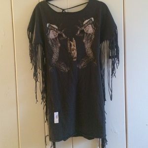 Blood is the new black fringe dress size small
