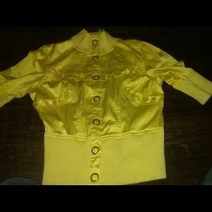 Goldish yellow over top