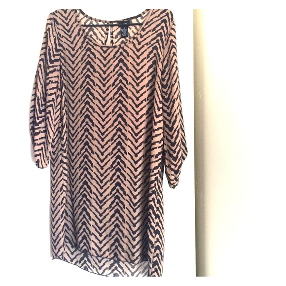 Black and brown chevron chiffon dress