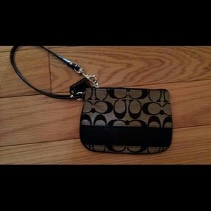 Black COACH wristlet