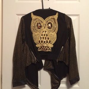 Owl back new black& gold