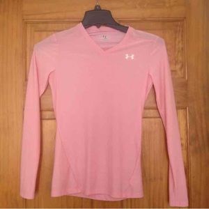Pink UA heat gear long sleeve shirt