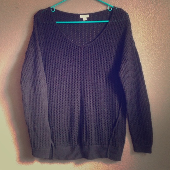 Black loose knit sweater