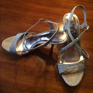 BRAND NEW gold and crystal heels