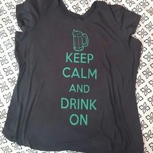 Keep calm and drink on t-shirt - plus size