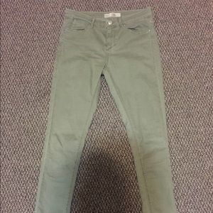 Army green skinny jeans
