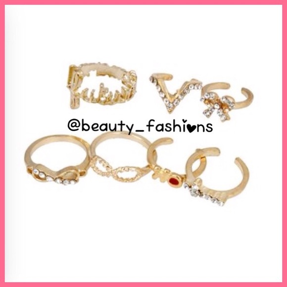 💍 7pc. Midi Stackable Ring Set 💍 - Picture 3 of 3