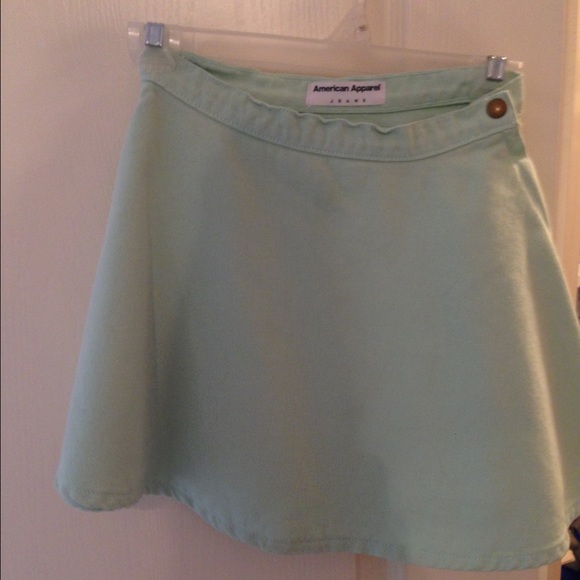mint american apparel denim circle skirt