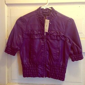 2B Bebe purple leatherette jacket