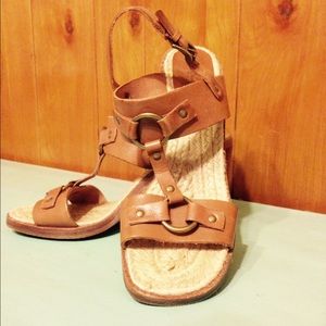 Authentic Michael Kors wooden heel sandals