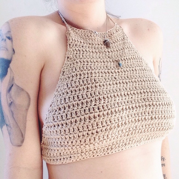Handmade Crochet High Neck Halter