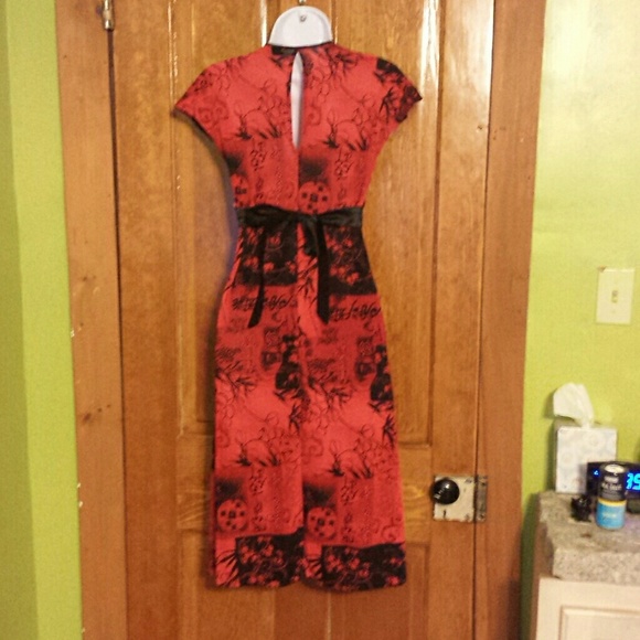 Awesome red Asian inspired summer dress - Picture 2 of 2