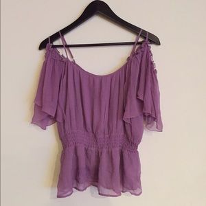 Off shoulder lavender flowing top!