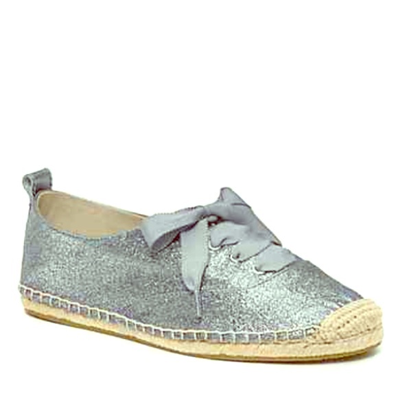 Coach gunmetal glitter espadrilles size 9 nwt