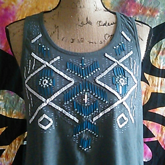 🎉 SALE!! 🎉 Express beaded tribal high low tank - Picture 3 of 4