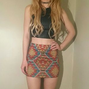 Tribal/ Aztec Print Stretch Skirt, size small