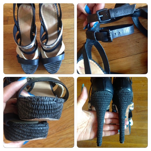 L.A.M.B. Black Leather Leopard "Eben" Heels 8.5M - Picture 3 of 4