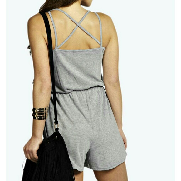 Boohoo Other - BRAND NEW Grey Strappy Playsuit