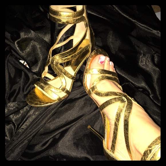 Golden michael kors heels!
