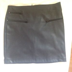 SOLD: Grey leather mini skirt