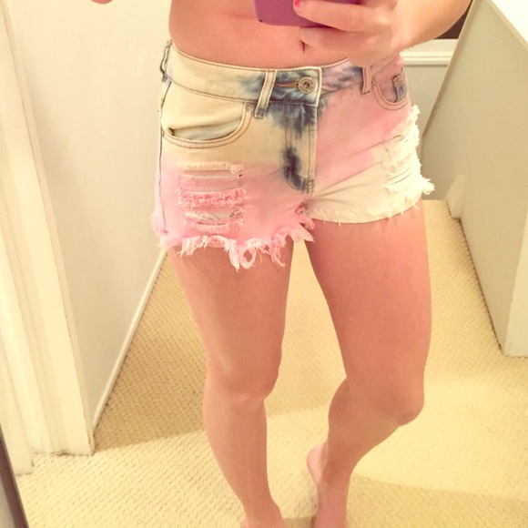 PacSun mid rise tie-dye shorts