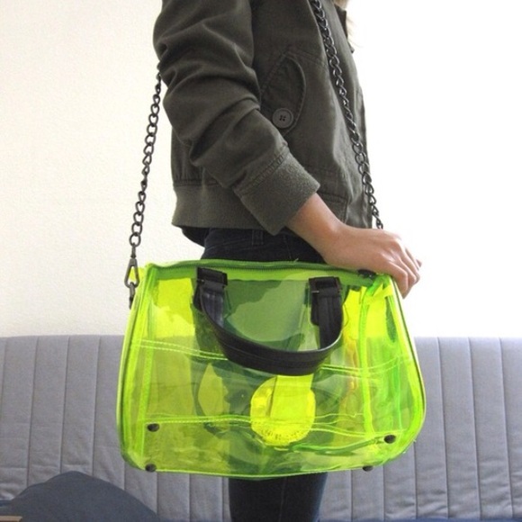 Neon green handbag
