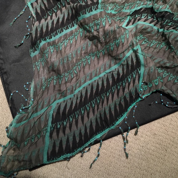 Hand silk painted chiffon scarf