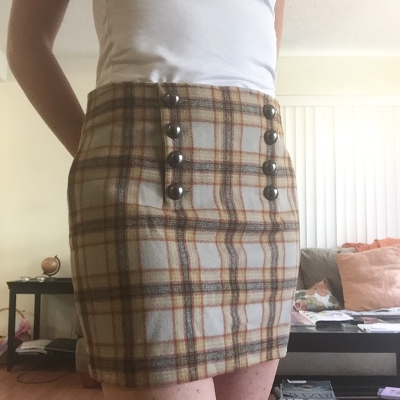 Brooklyn Industries Plaid Wool Skirt