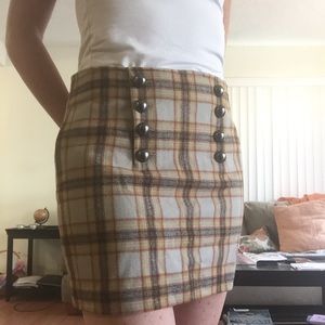 Brooklyn Industries Plaid Wool Skirt