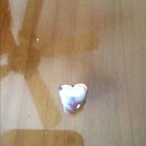 Authentic puff silver pandora heart charm
