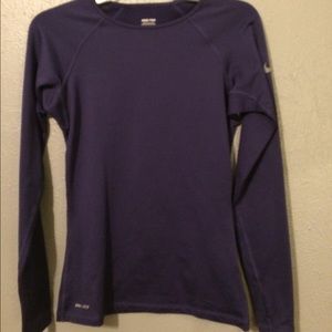 long sleeve dark purple Nike dri fit