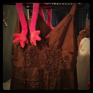 Brown silk dress max azria