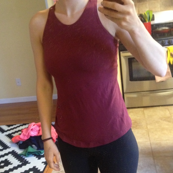 Lululemon Burgundy Red Cross Back Tank Top