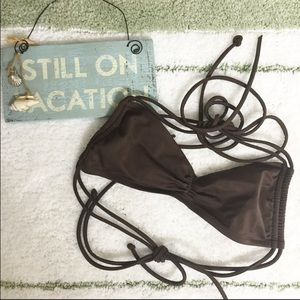 👙 Brown VS ruched halter bikini top 👙