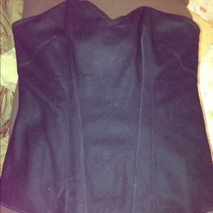 Black wool corset top